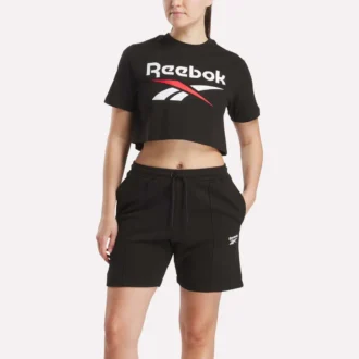 レディース ツーカラー ロゴ クルー クロップド 半袖 Tシャツ