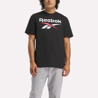 メンズ リーボック アイデンティティ ビッグスタックドロゴ Tシャツ