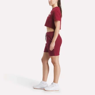 レディース ツーカラー ロゴ クルー クロップド 半袖 Tシャツ
